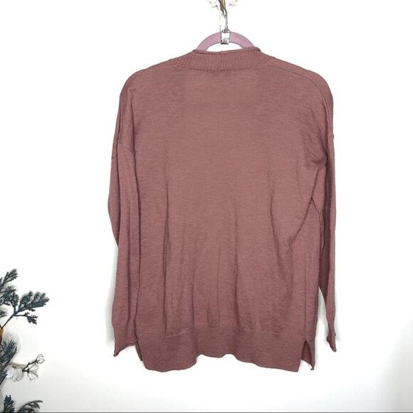 MADEWELL Bradley Cardigan Sweater Dusty Rose {H49} - Picture 6 of 9
